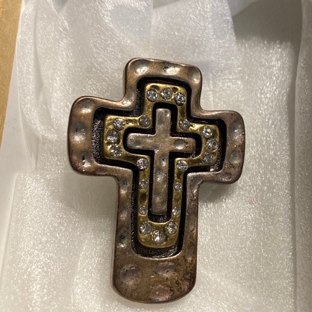 Vintage Premier Designs Gold toned Cross Enhancer